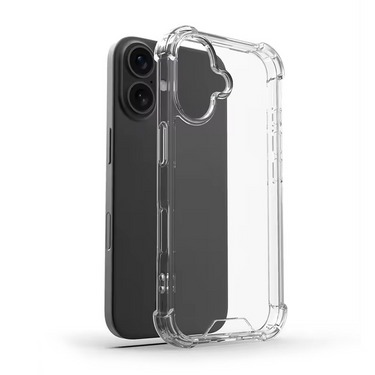 iPhone 16 Hybrid Acrylic + TPU Clear Shockproof Case Cover: Total Drop-Proof Protection Made From Non-Toxic Polymers